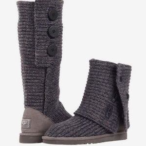 UGG Carey boots knit charcoal navy